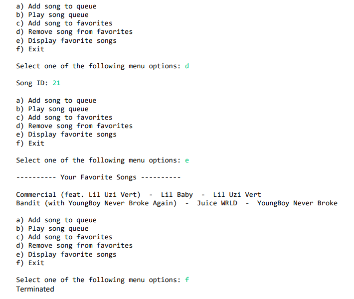 This Is The Sample Output Songs Txt Which Is What Chegg Com