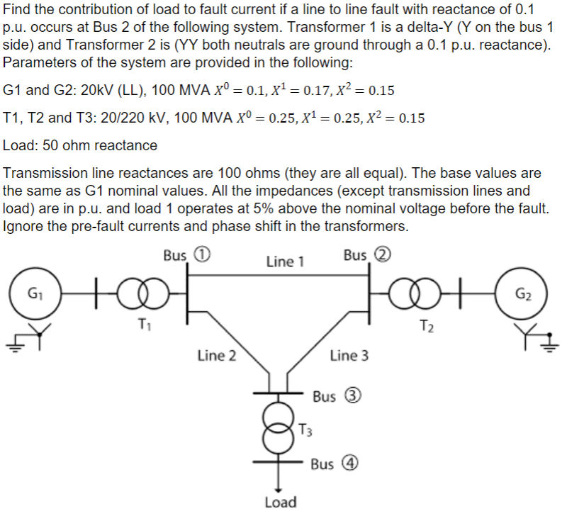 Solved Find the contribution of load to fault current if a | Chegg.com