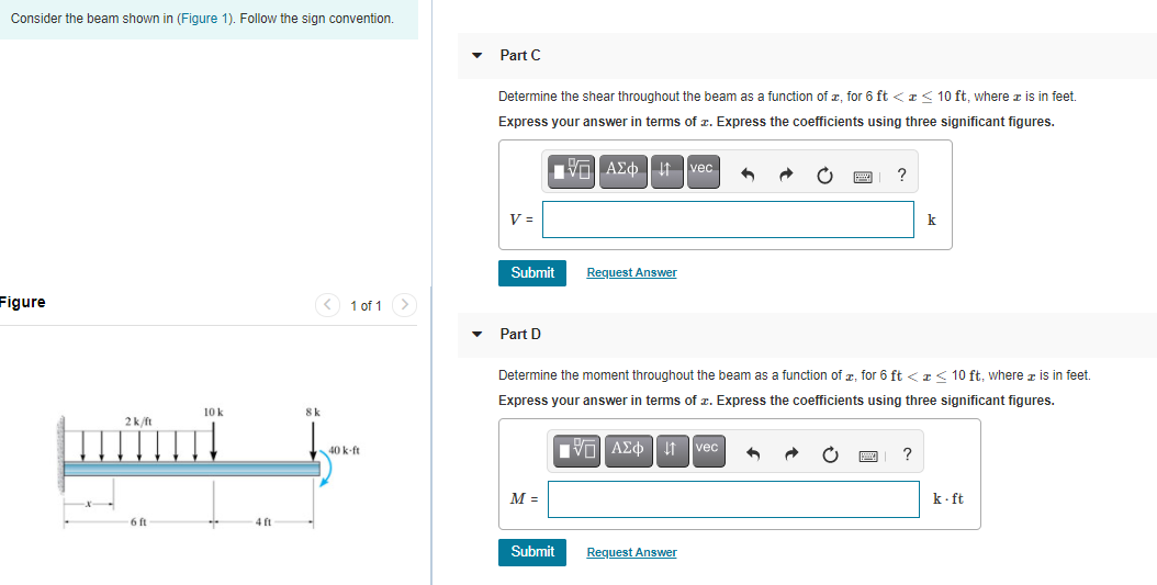 Solved Consider the beam shown in (Figure 1). Follow the | Chegg.com