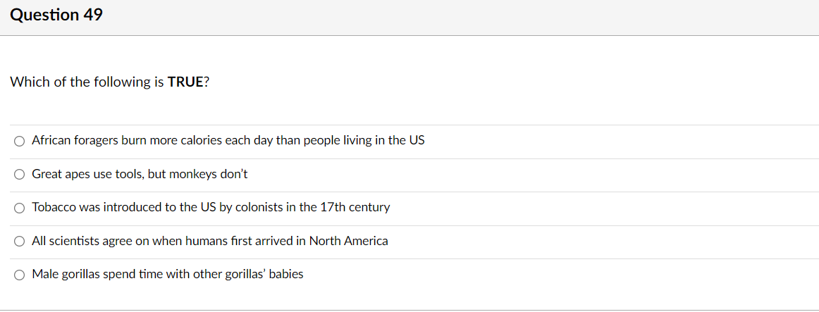 Solved Question 49 Which Of The Following Is TRUE? African | Chegg.com