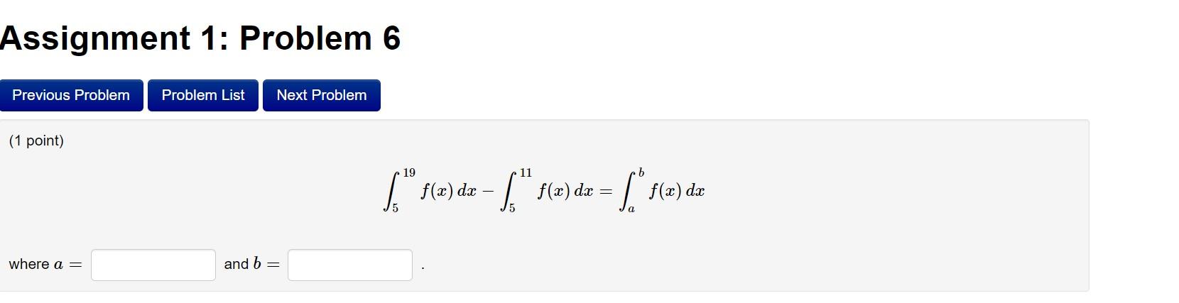 Solved Assignment 1: Problem 6 Previous Problem Problem List | Chegg.com