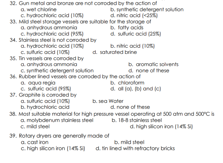 Solved 1. Corrosion Resistance Of Steel Is Increased By The | Chegg.com