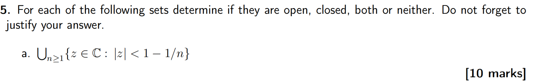 Solved 5. For each of the following sets determine if they | Chegg.com