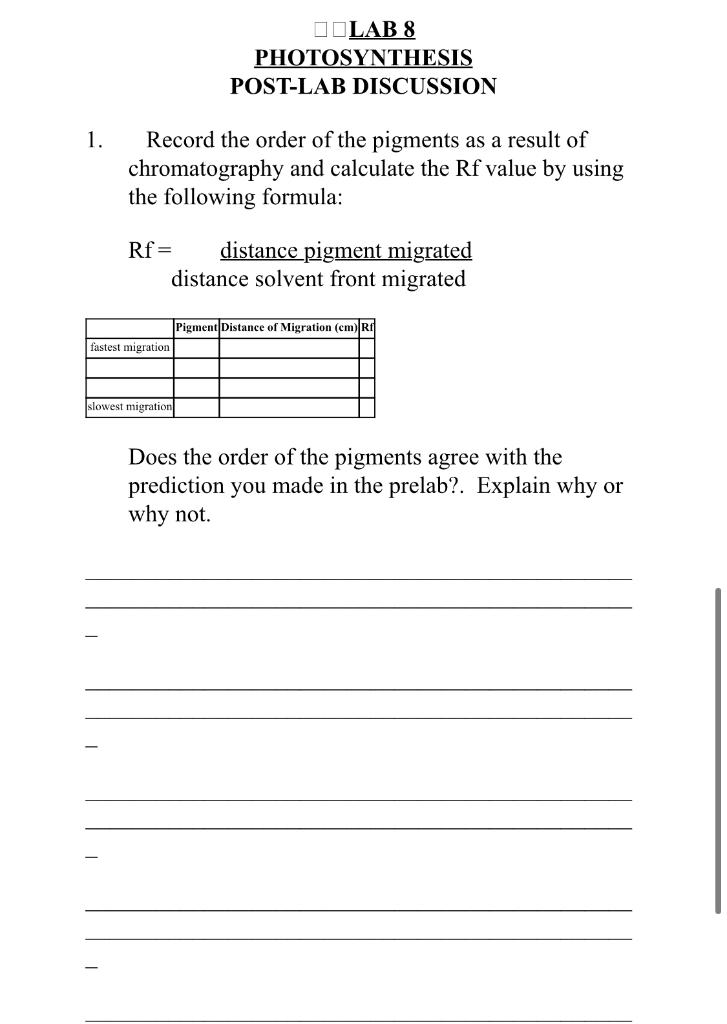 Solved 1. Explain how chromatography is a useful technique