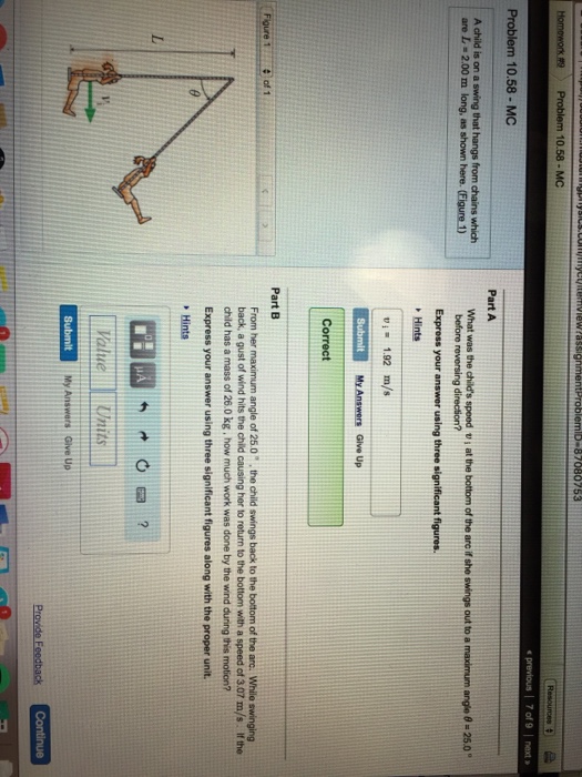 Solved 10.58- MC 7 of 9 next 10.58- MC Part A A child is on | Chegg.com
