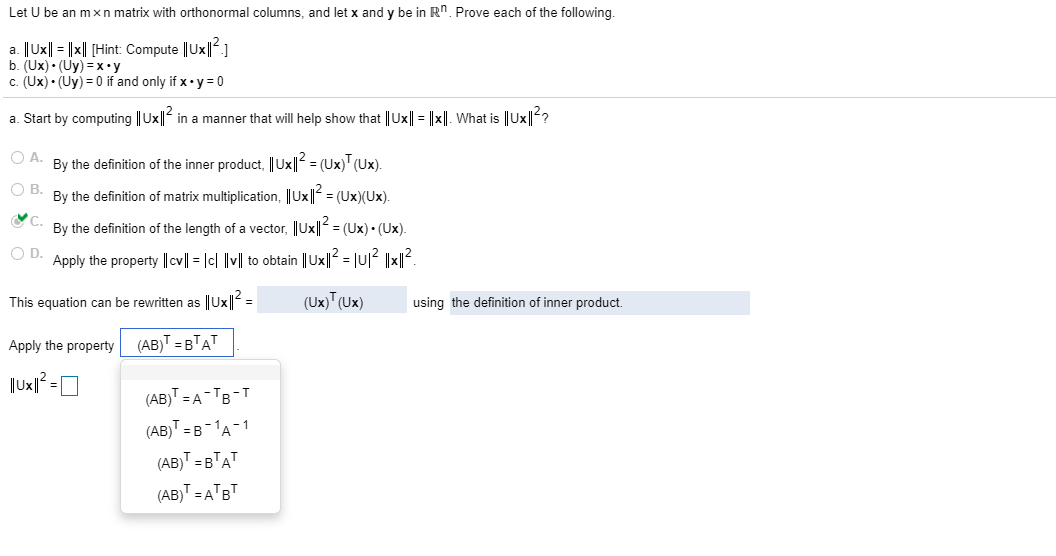 What Is The Apply The Property Choose The Answer Chegg Com
