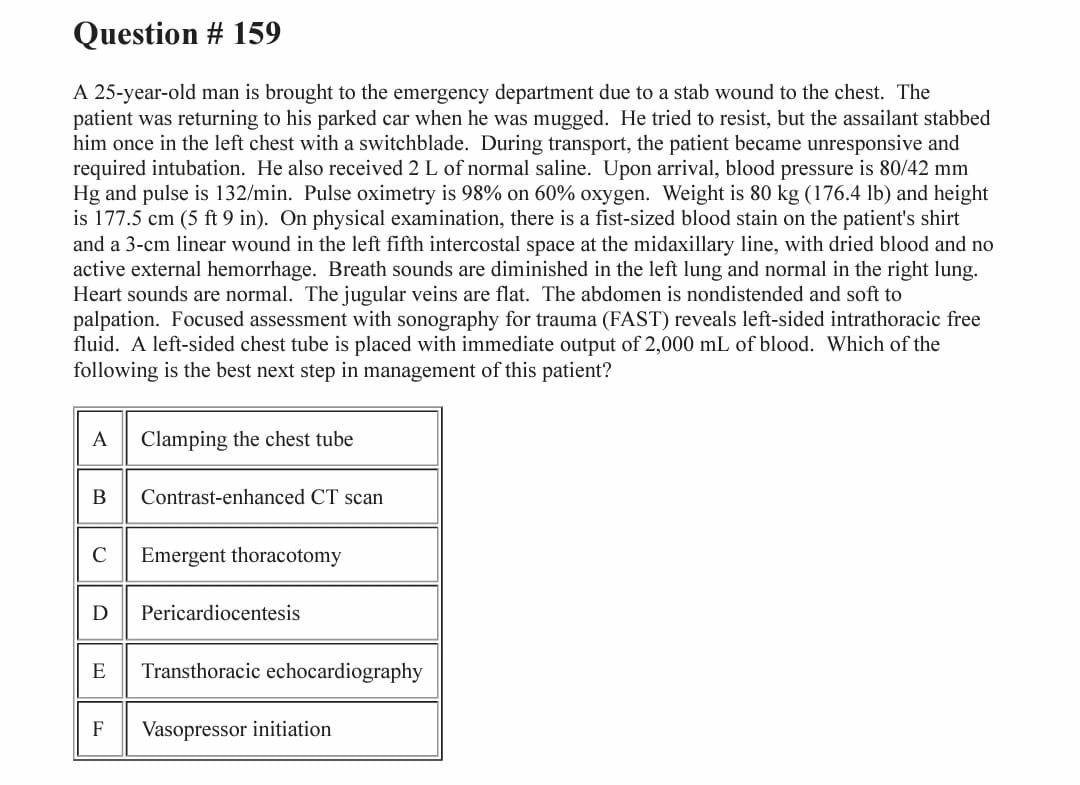 Solved Question # 159 A 25-year-old man is brought to the | Chegg.com