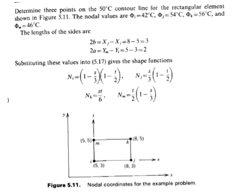 Solved Determine three points on the 50°C contour line for | Chegg.com