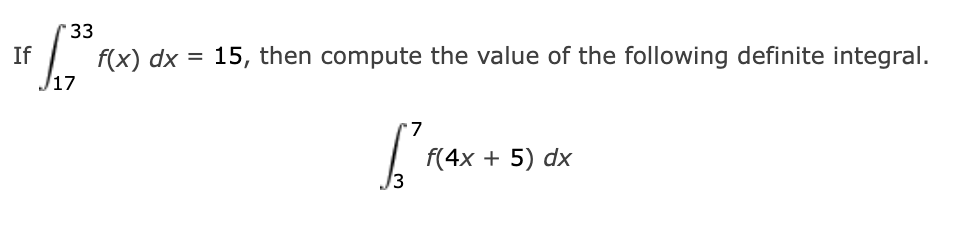 Solved If ∫1733fxdx15 Then Compute The Value Of The 2799