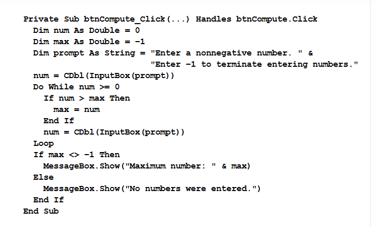 Solved Visual Basic Please do following in Microsoft Visual | Chegg.com