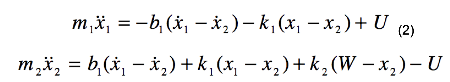 m1x¨1=−b1(x˙1−x˙2)−k1(x1−x2)+Um2x¨2=b1(x˙1−x˙2)+k1(x1 | Chegg.com