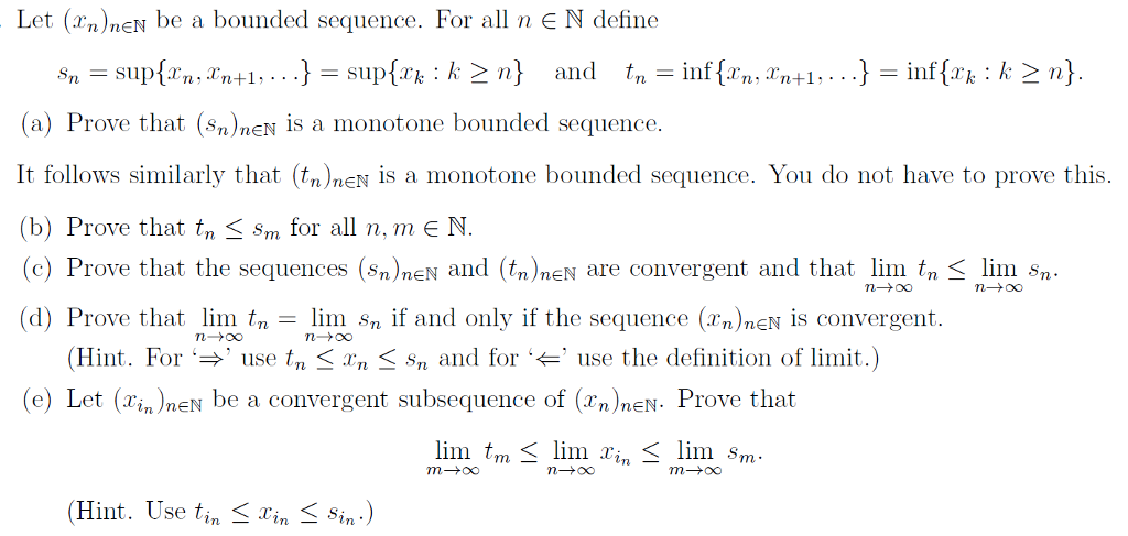 Solved Let (rn)nEN be a bounded sequence. For all n EN | Chegg.com