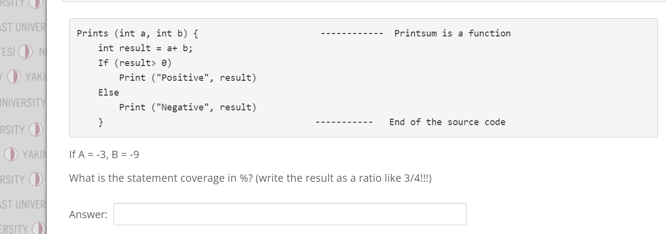Solved IST UNIVER Printsum is a function 'ESİ ON O YAKI | Chegg.com