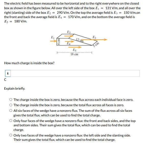 Solved The electric field has been measured to be horizontal | Chegg.com