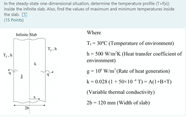 Solved In The Steady State One Dimensional Situation Det Chegg Com