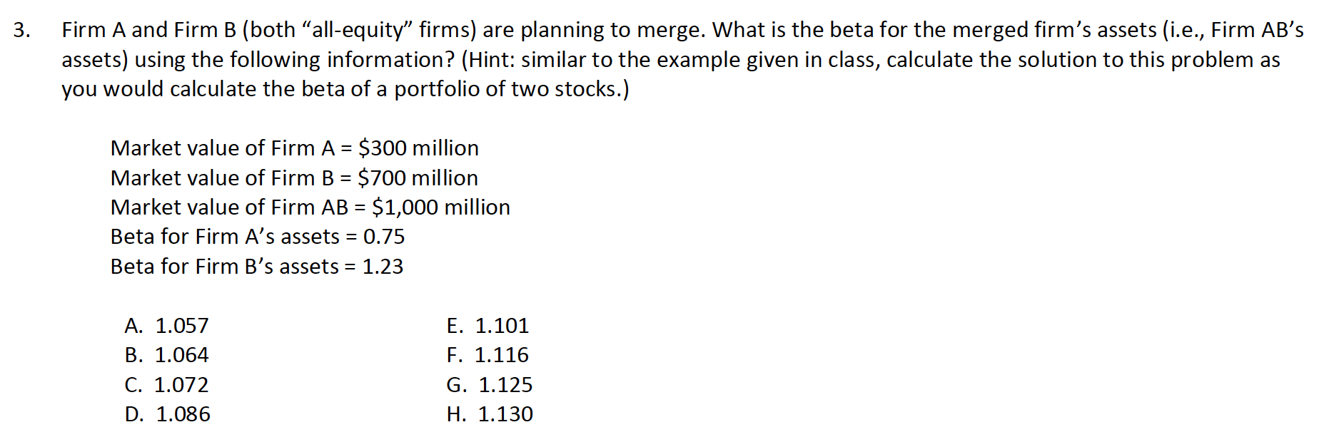 Solved 3. Firm A And Firm B (both “all-equity” Firms) Are | Chegg.com