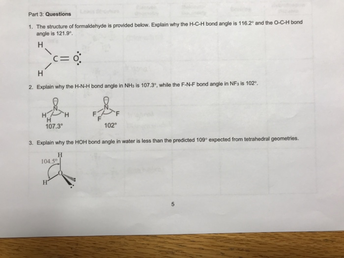 Solved Part 3: Questions 1. The Structure Of Formaldehyde Is | Chegg.com