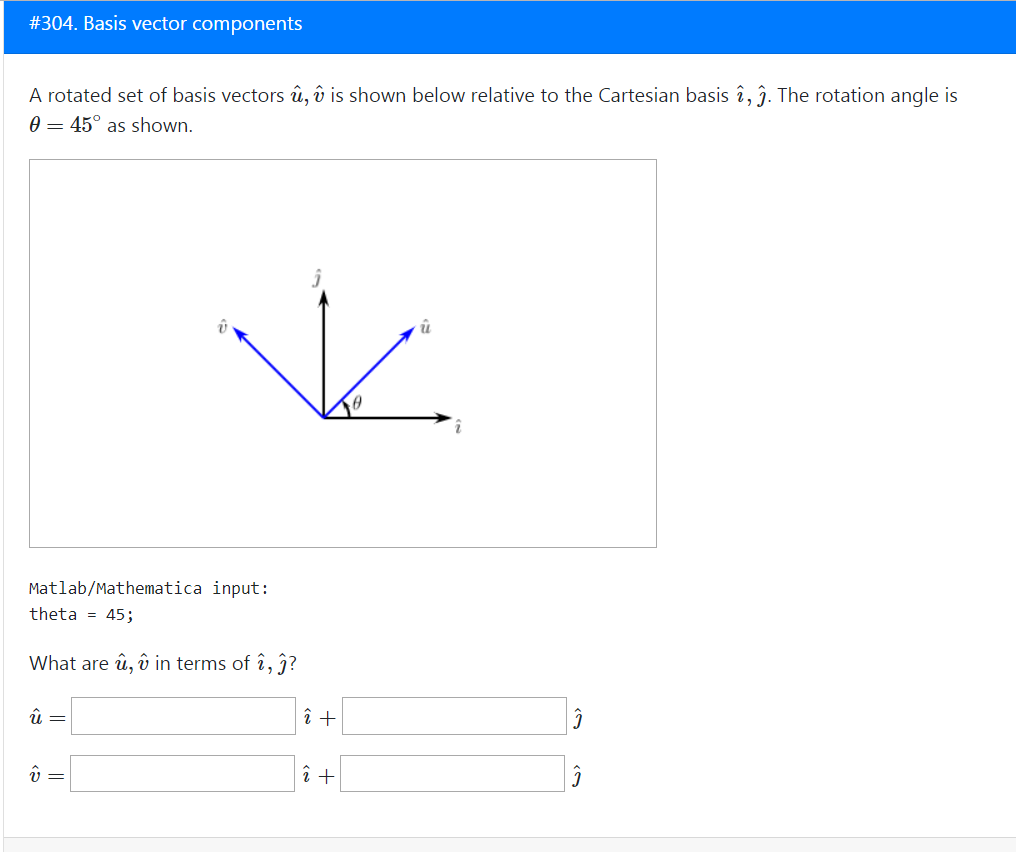 Solved 304. Basis vector components A rotated set of basis