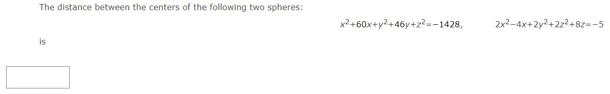 Solved The distance between the centers of the following two | Chegg.com