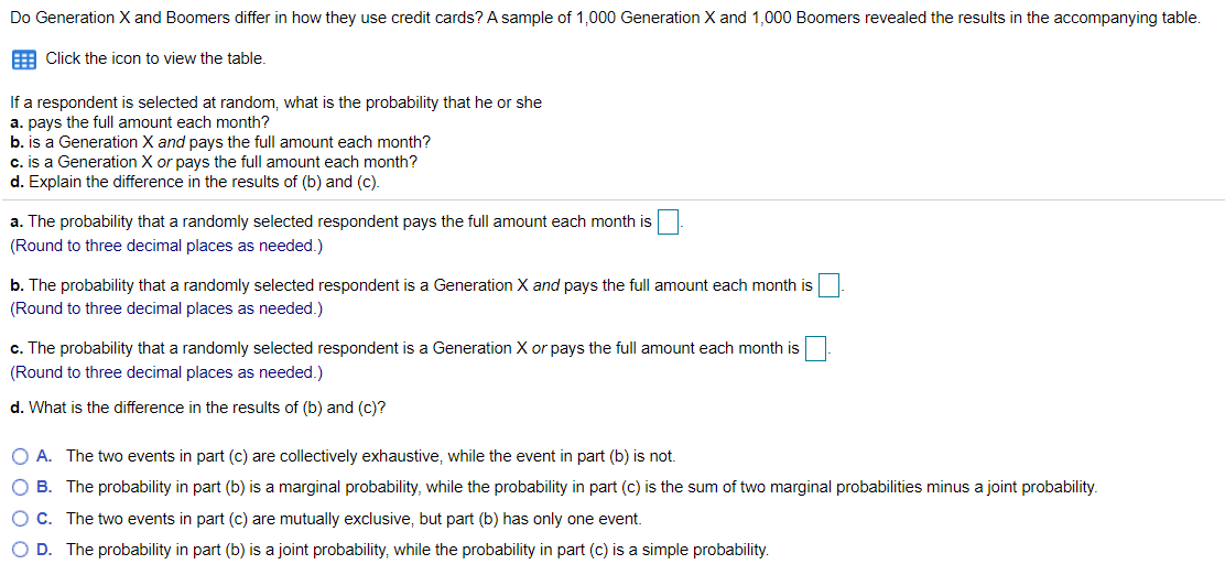 Solved Do Generation X And Boomers Differ In How They Use | Chegg.com