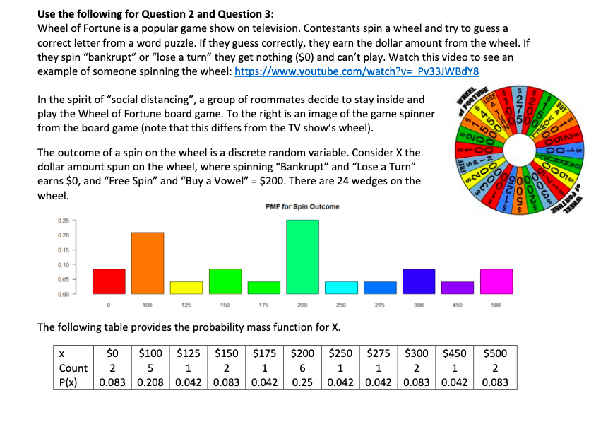 Solved Use the following for Question 2 and Question 3