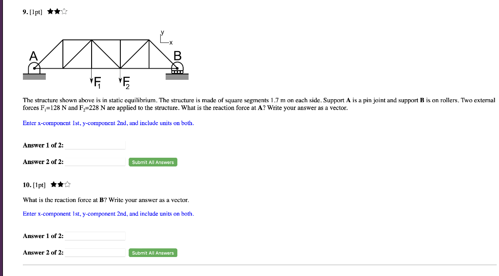 Solved 9. [1pt]t⋆z The structure shown above is in static | Chegg.com