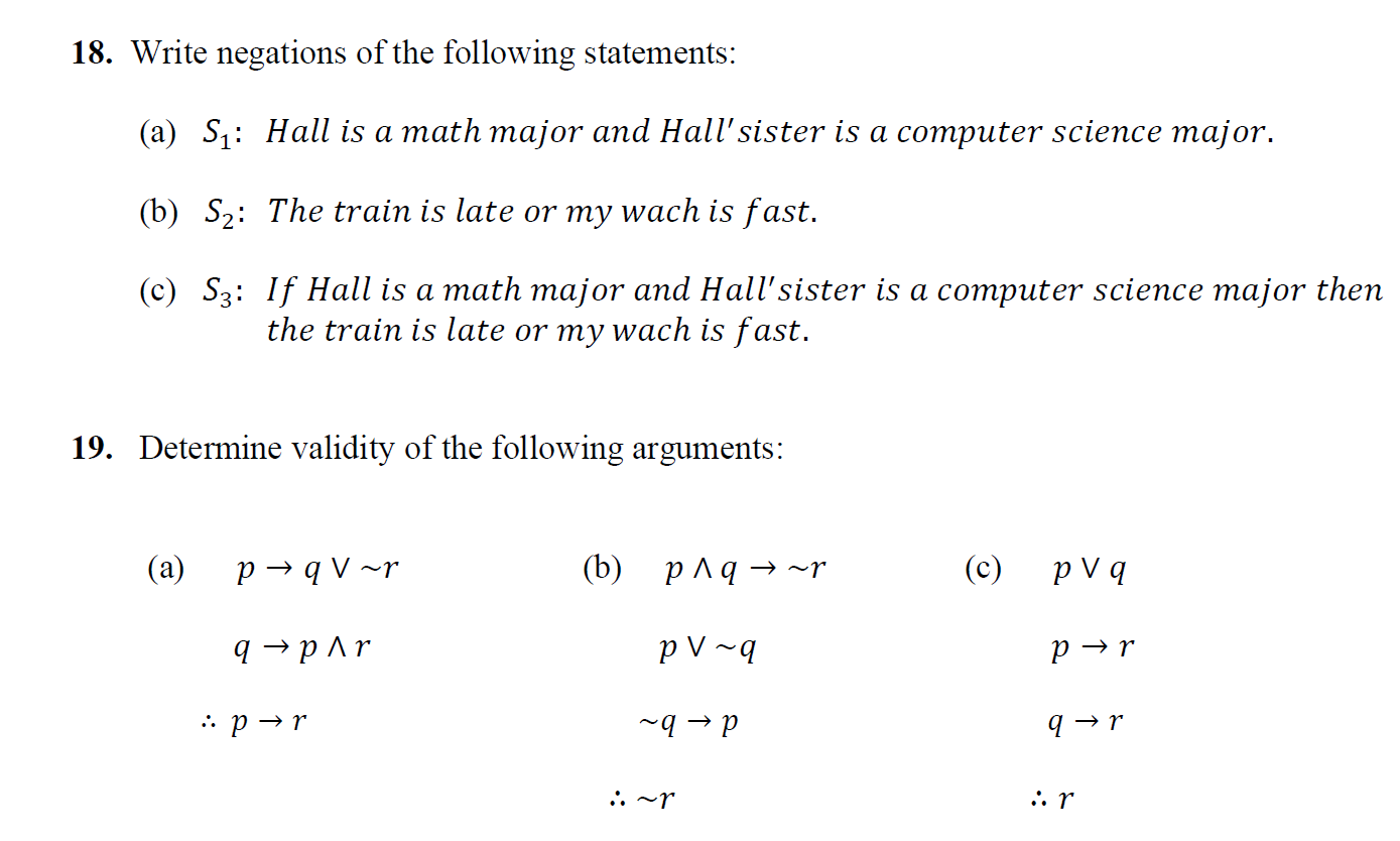 Solved 18. Write negations of the following statements: (a) | Chegg.com