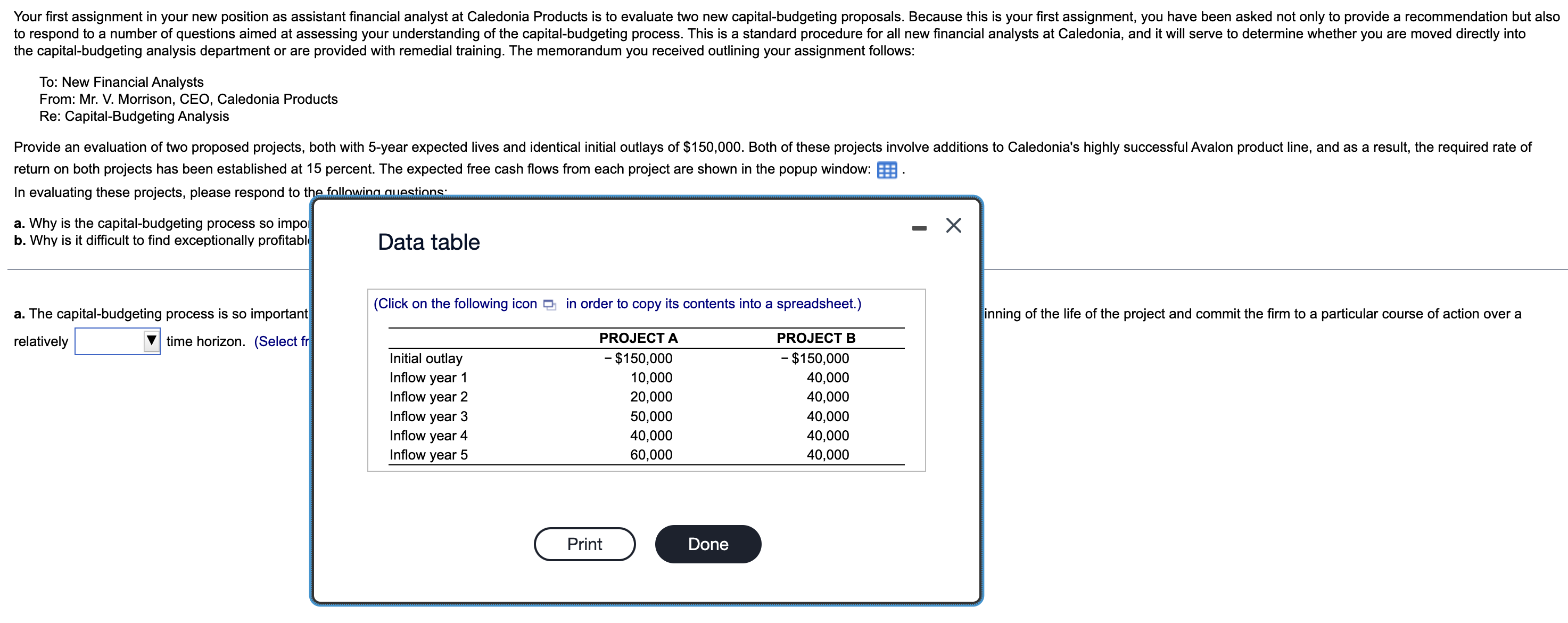 Solved The Capital-budgeting Analysis Department Or Are | Chegg.com