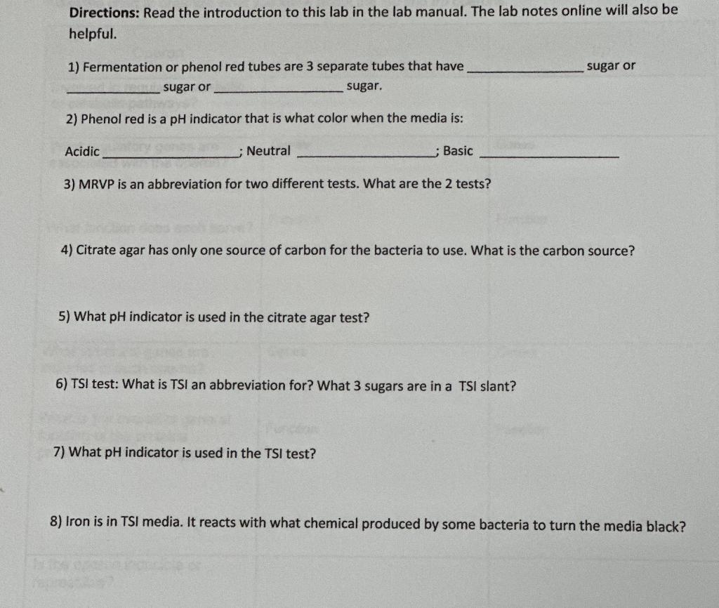 Solved Directions: Read the introduction to this lab in the | Chegg.com