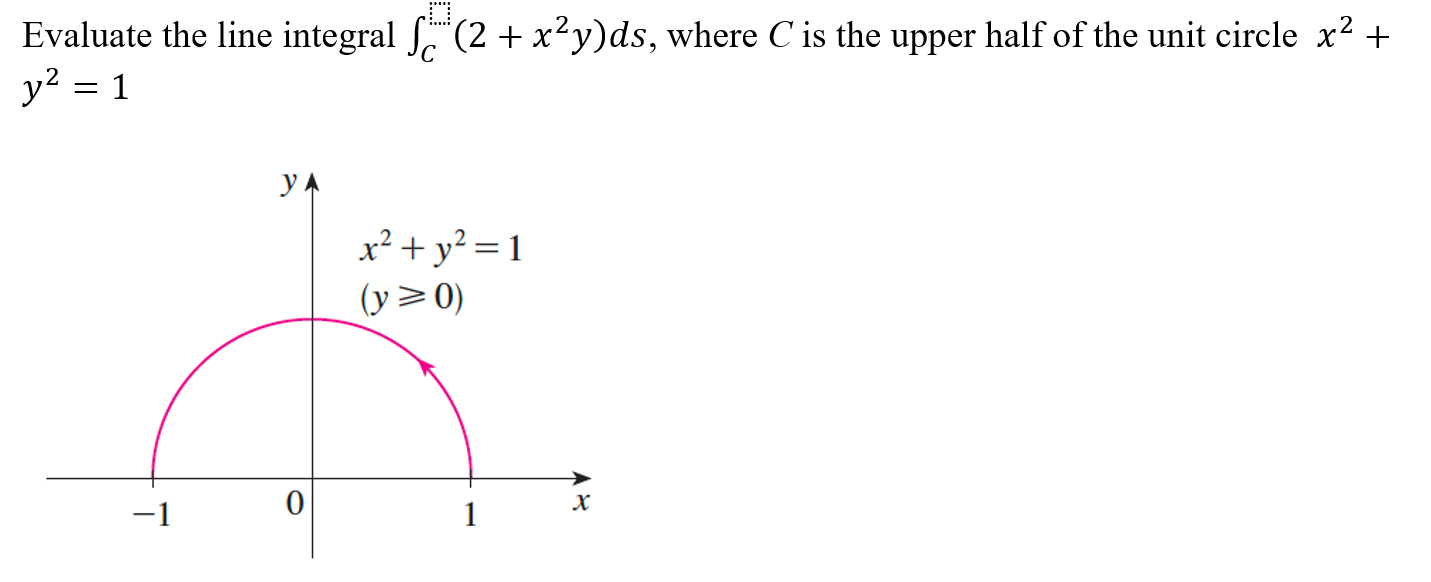 Solved Evaluate the line integral S. (2 + x2y)ds, where C'