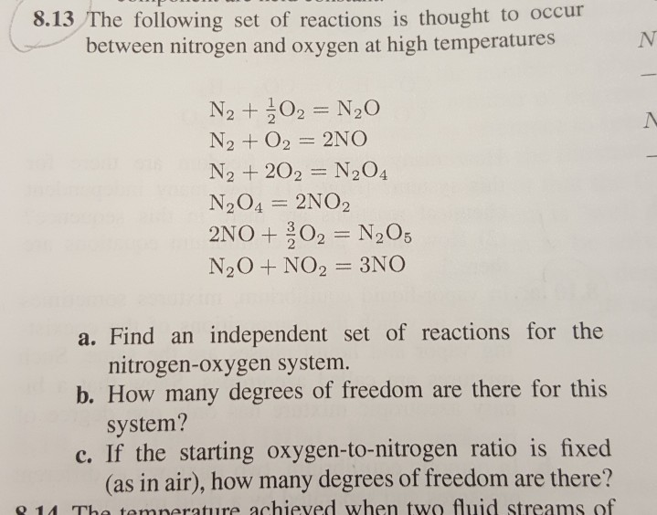 Solved 8.13 The following set of reactions is thought to | Chegg.com