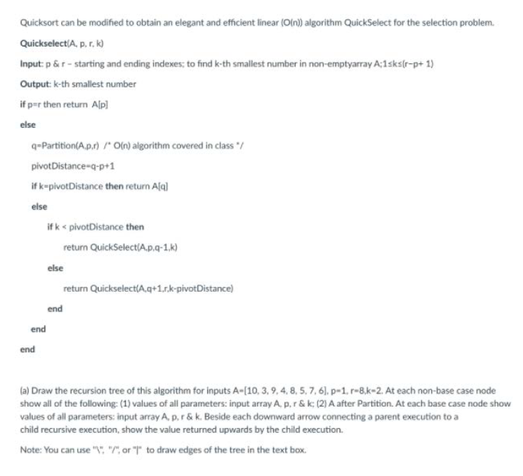 Solved Quicksort can be modified to obtain an elegant and | Chegg.com