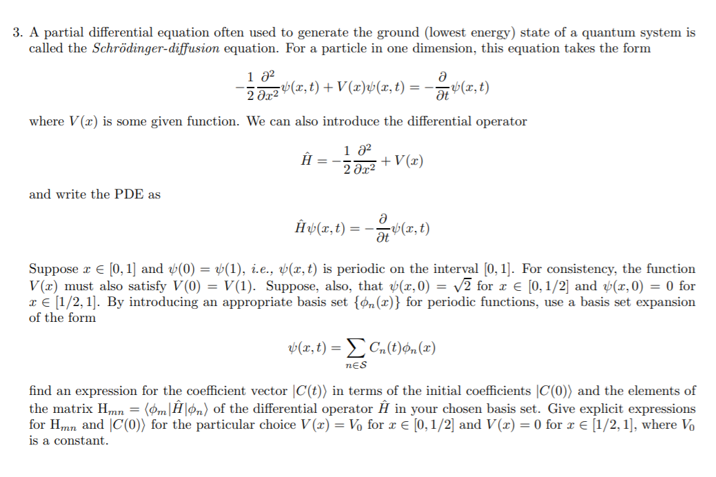 3 A Partial Differential Equation Often Used To G Chegg Com