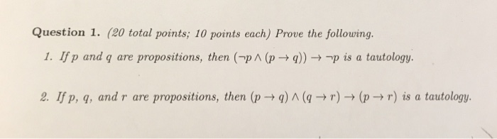 Solved Question 1. (20 total points; 10 points each) Prove | Chegg.com
