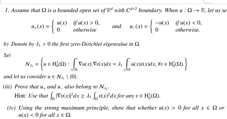 Solved 1. Assume that is a bounded open set of Rd with Cd+2 | Chegg.com