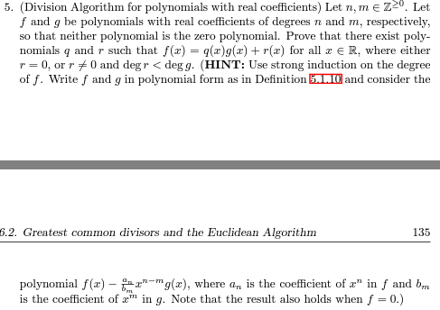 Solved 5. (Division Algorithm for polynomials with real | Chegg.com