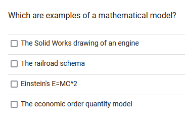 Solved Which are examples of a mathematical model?The Solid | Chegg.com