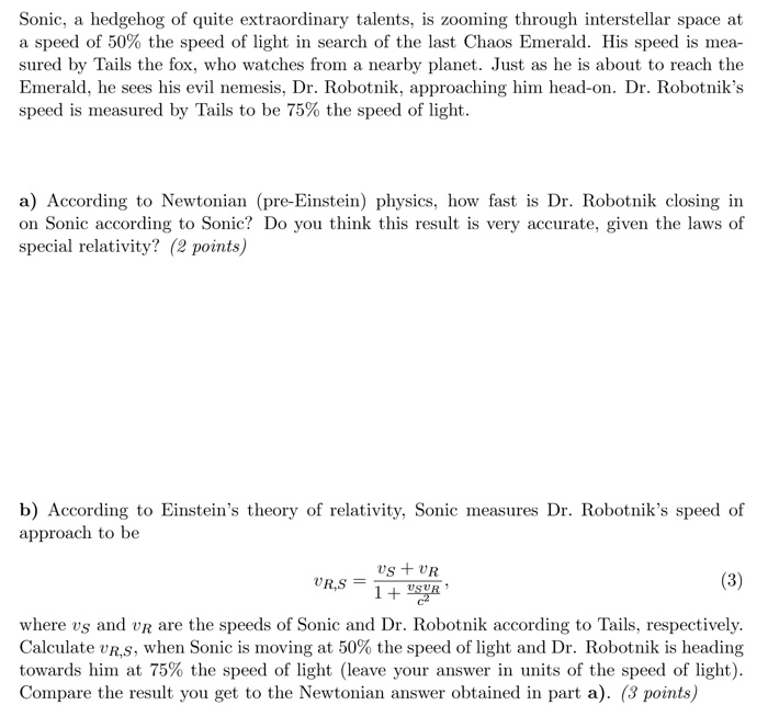Solved Physics question about relativity, please help... | Chegg.com