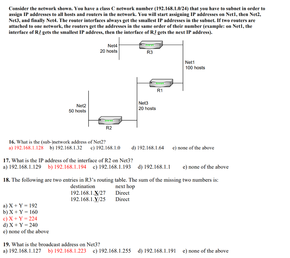 Solved Consider the network shown. You have a class C | Chegg.com