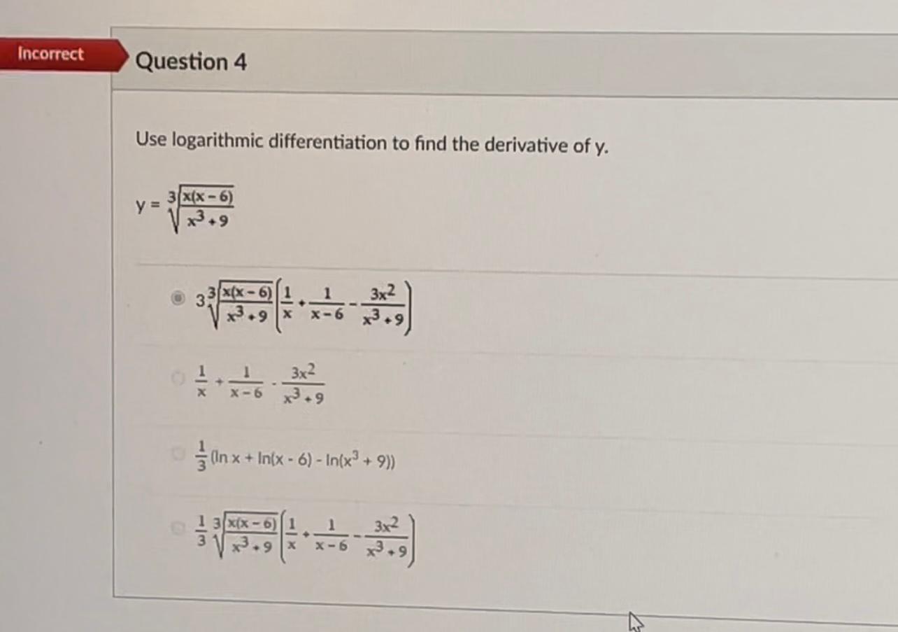 Solved Use logarithmic differentiation to find the