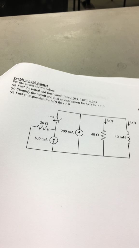 Solved For the circuit shown below Find the initial and | Chegg.com