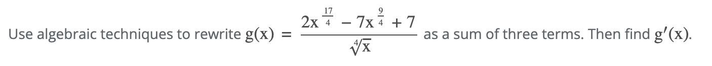 Solved Jse algebraic techniques to rewrite | Chegg.com