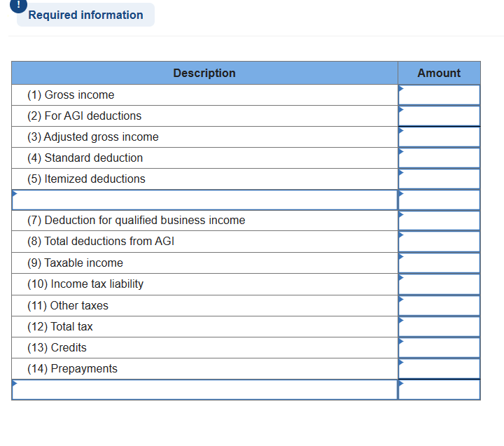 Solved (6) Greater of standard deduction or itemized