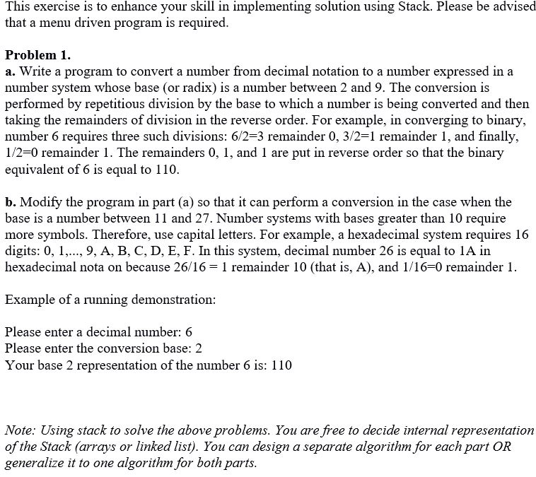 Solved Hello! I'm Needed Help Writing This Code Using Stack. | Chegg.com