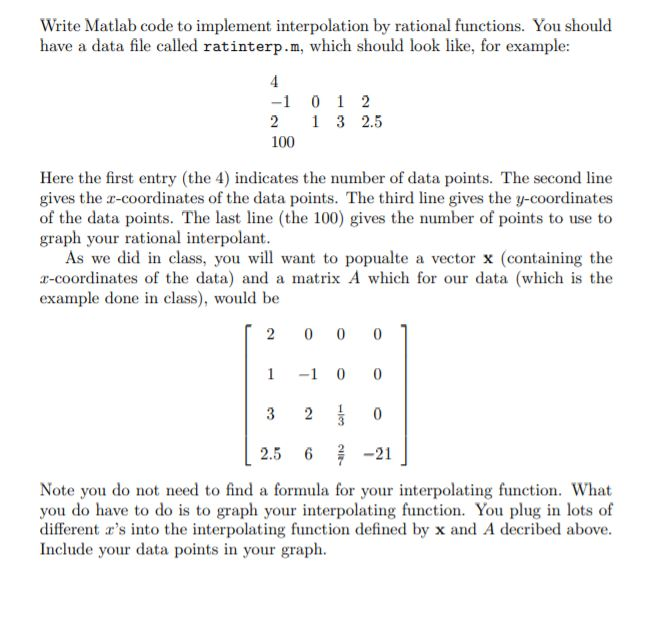 Write Matlab code to implement interpolation by | Chegg.com