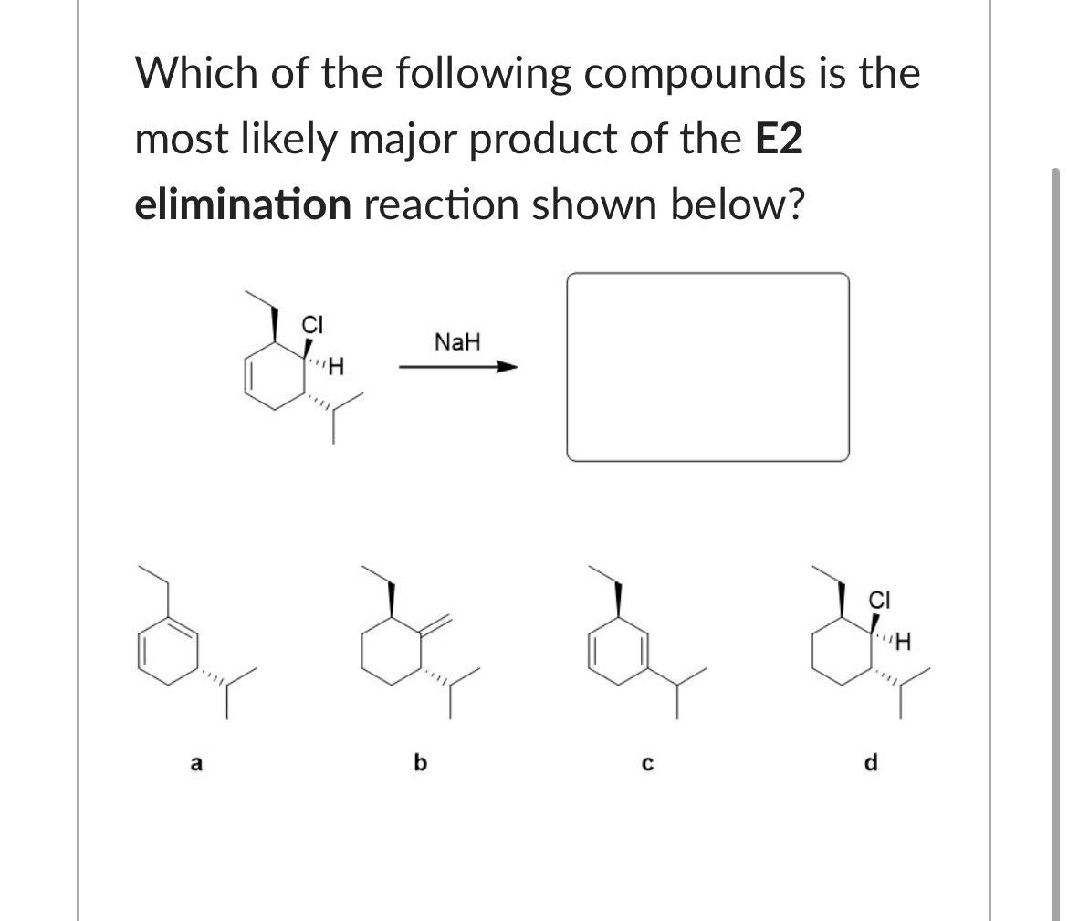 Solved Which One Of The Below Compounds Best Represents The 3407