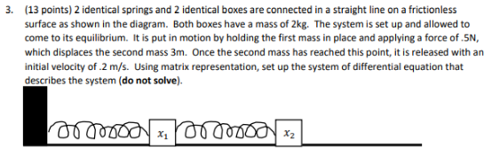Solved 3. (13 points) 2 identical springs and 2 identical | Chegg.com