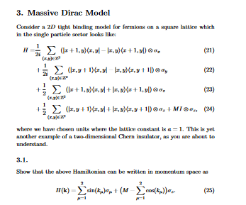 Solved Corrsixer a '2D tight binding model for fermions on a | Chegg.com