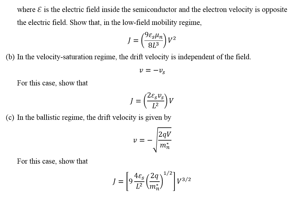 Solved 4. Space-charge Limited Current In lightly-doped | Chegg.com