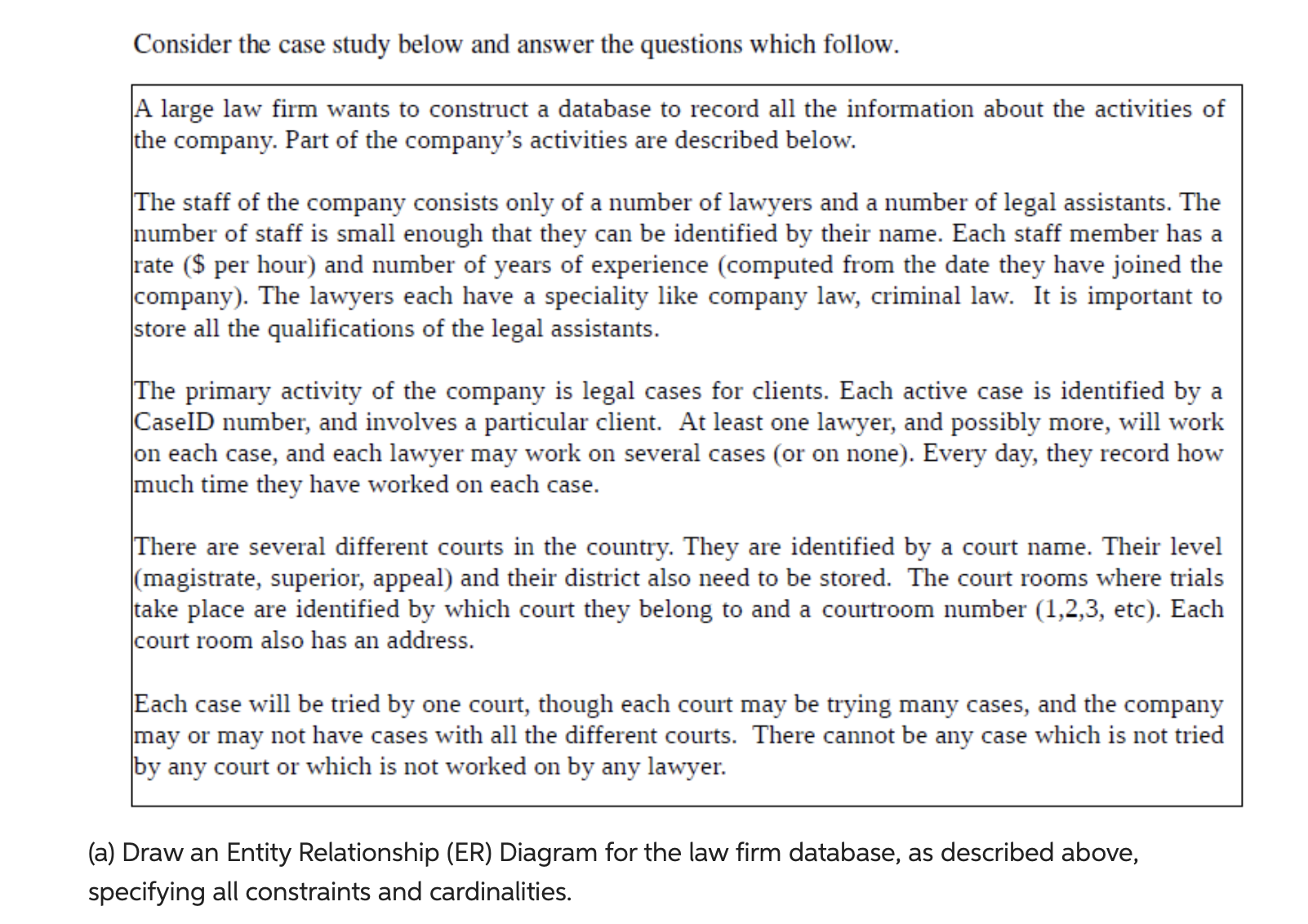 Solved Consider the case study below and answer the